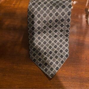 Pronto Uomo Black and Gray Checkered Tie